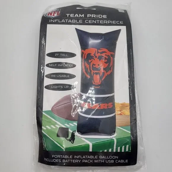Chicago Bears Table Top Inflatable 21" Self Inflates Re-Usable Lights Up - Picture 1 of 7